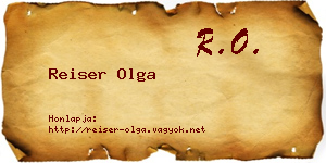 Reiser Olga névjegykártya